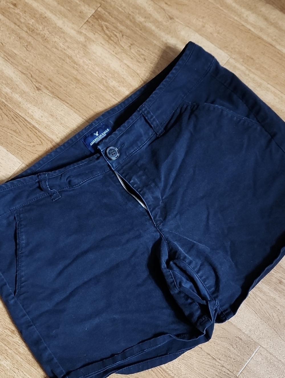 American Eagle Outfitters Black Midi Chino Shorts